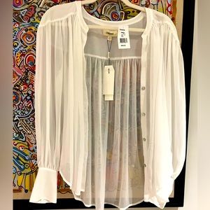White sheer blouse
